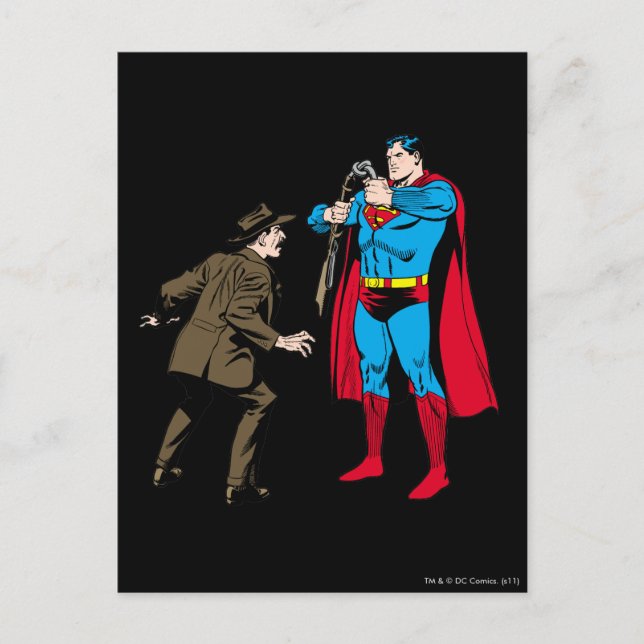 Carte Postale Superman bends a gun (Devant)