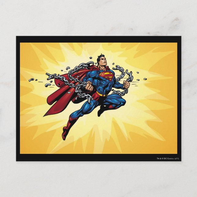 Carte Postale Superman breaks chains (Devant)