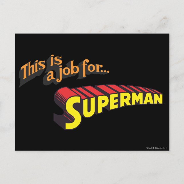 Carte Postale Superman | C'est un travail pour... Logo (Devant)