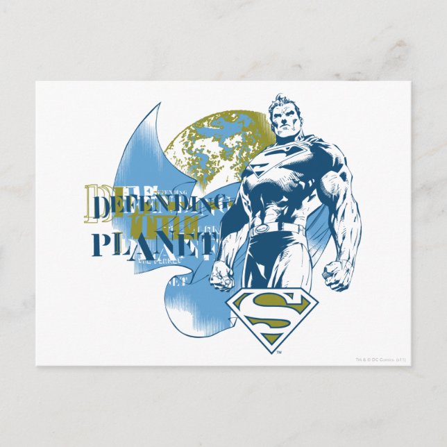 Carte Postale Superman | Défendre la planète (Devant)