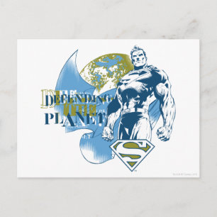 Carte Postale Superman   Défendre la planète