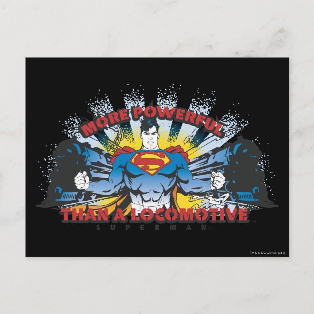 Carte Postale Superman - Deux trains (Devant)