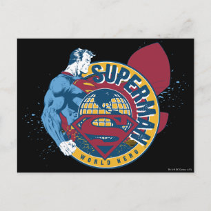 Carte Postale Superman - Héros mondial