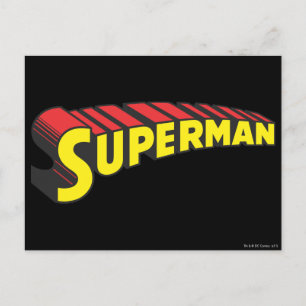 Carte Postale Superman   Logo de lettres rouges jaunes