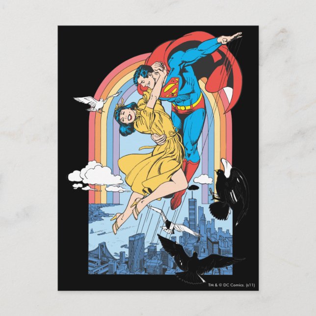 Carte Postale Superman & Lois en jaune (Devant)