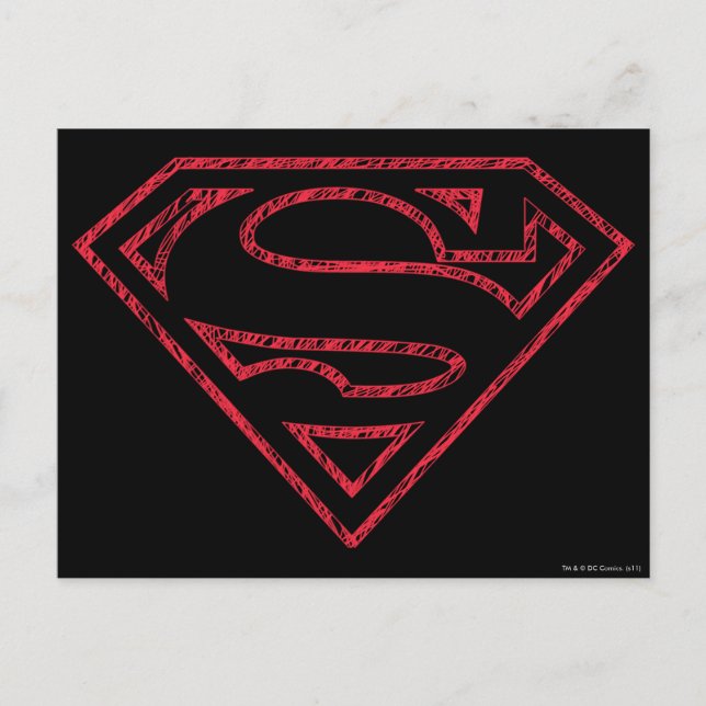 Carte Postale Superman S-Shield | Logo en ligne rouge (Devant)
