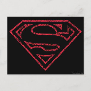 Carte Postale Superman S-Shield Logo en ligne rouge