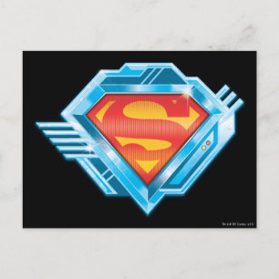 Carte Postale Superman S-Shield   Logo en métal rouge et bleu