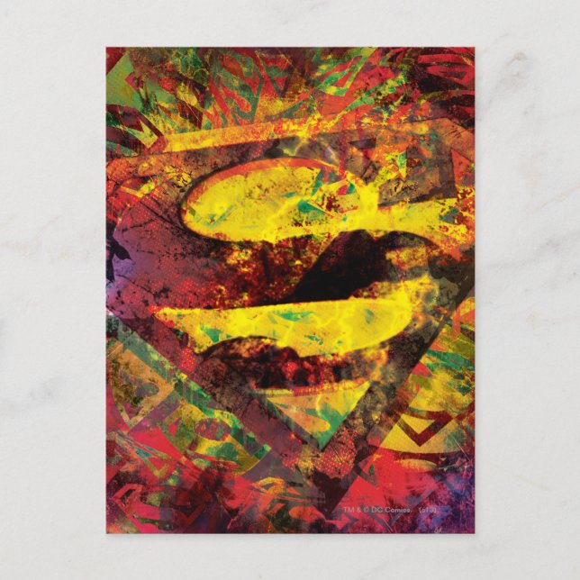 Carte Postale Superman S-Shield | Logo Grunge (Devant)