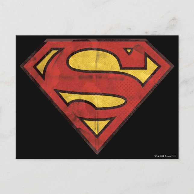 Carte Postale Superman S-Shield | Logo Grunge (Devant)