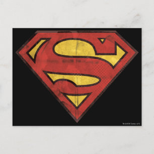 Carte Postale Superman S-Shield   Logo Grunge