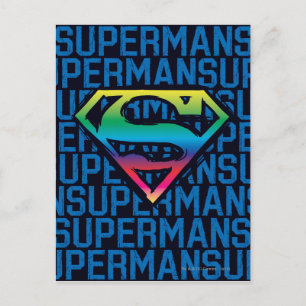 Carte Postale Superman S-Shield   Rainbow Logo