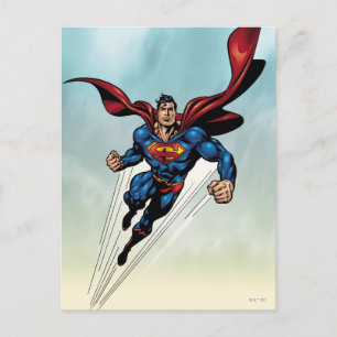 Carte Postale Superman saute vers le haut