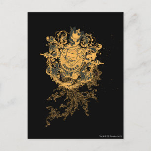 Carte Postale Superman stylisé   Logo beige cœur orange