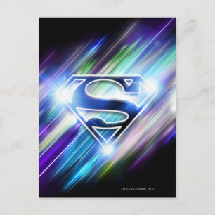 Carte Postale Superman Stylisé   Logo de Burst Bleu brillant