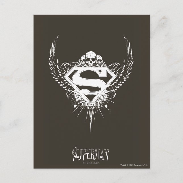Carte Postale Superman Stylisé | Logo de l'Arrière - plan Brown  (Devant)