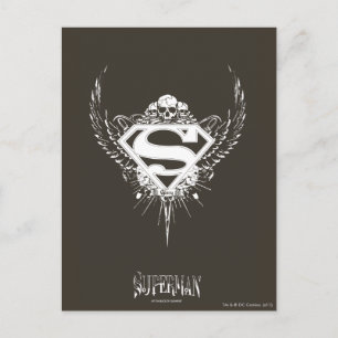 Carte Postale Superman Stylisé   Logo de l'Arrière - plan Brown