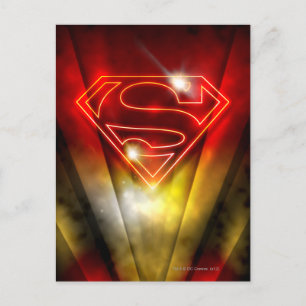 Carte Postale Superman Stylisé   Logo de l'Outline Rouge brillan