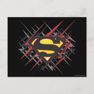 Carte Postale Superman Stylisé   Logo des frappes noires et roug