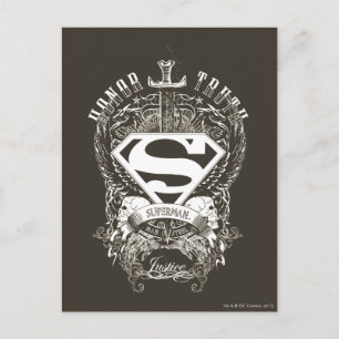 Carte Postale Superman Stylisé   Logo d'honneur, vérité et justi