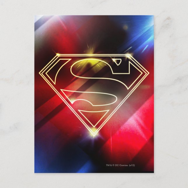 Carte Postale Superman Stylisé | Logo en plan jaune brillant (Devant)