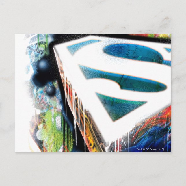 Carte Postale Superman Stylisé | Logo Urban Graffiti (Devant)