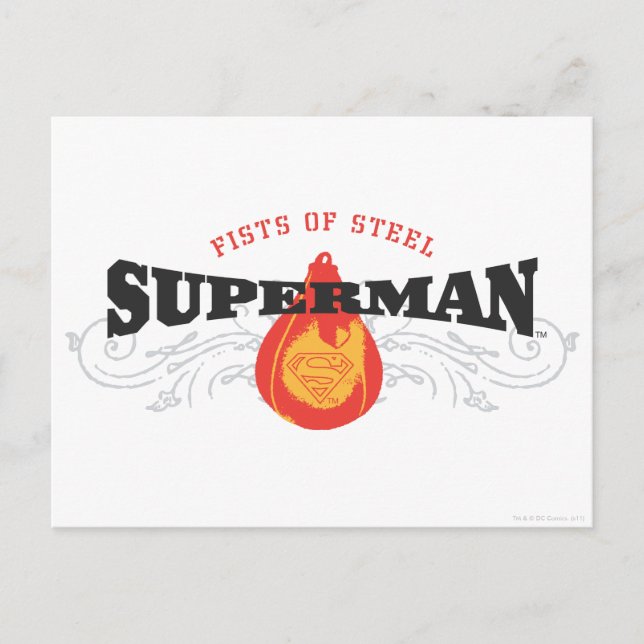 Carte Postale Superman Stylized | Fists of Steel Logo (Devant)