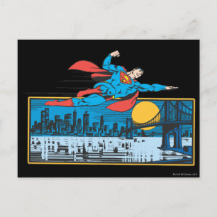 Carte Postale Superman Traverse La Ville