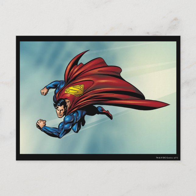 Carte Postale Superman vole avec cap (Devant)