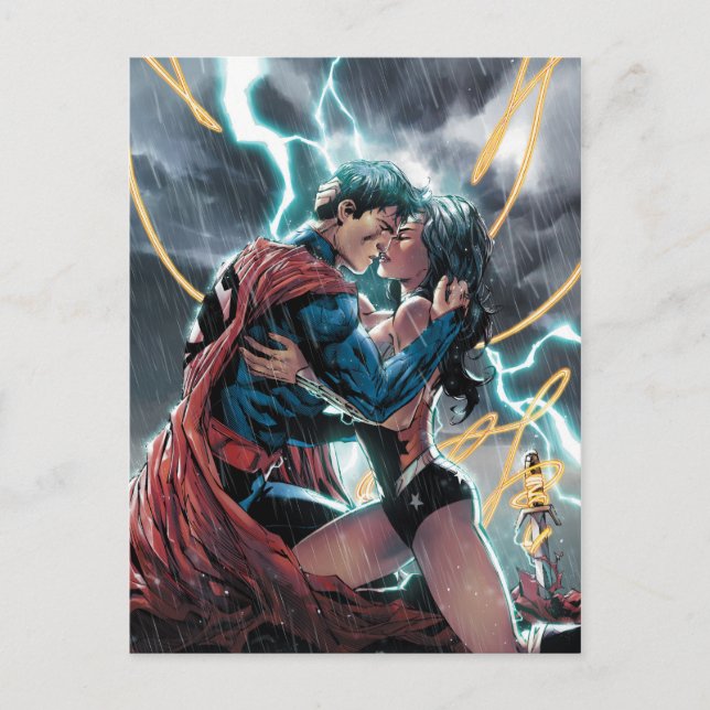 Carte Postale Superman/Wonder Woman Comic Art promotionnel (Devant)