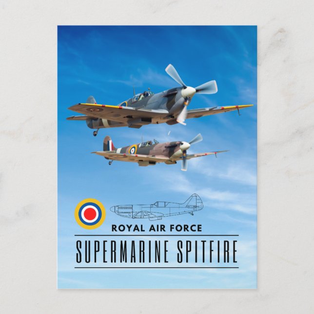 CARTE POSTALE SUPERMARINE SPITFIRE - ROYAL AIR SQUADRON (Devant)