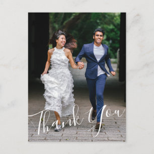 Carte Postale Superposition de script minimaliste Mariage Merci