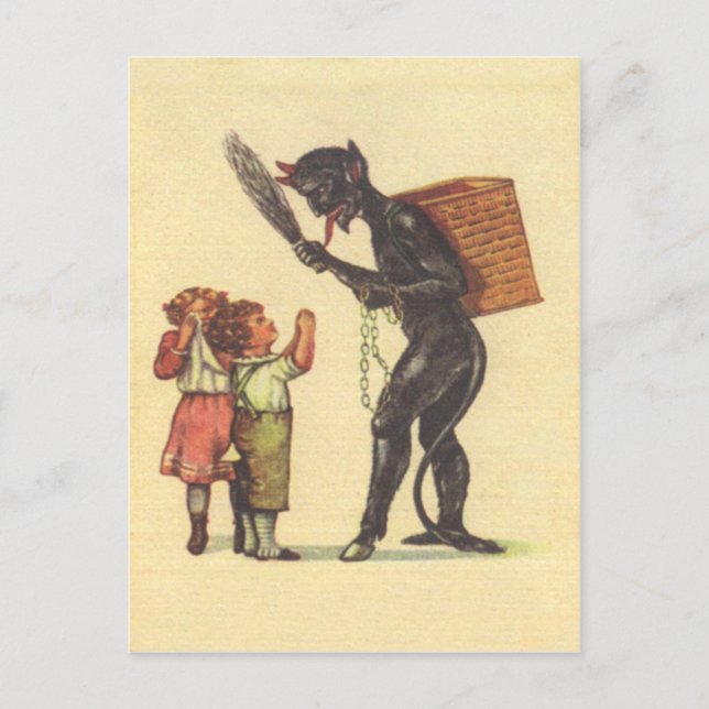 Carte Postale Suppliant Krampus (Devant)