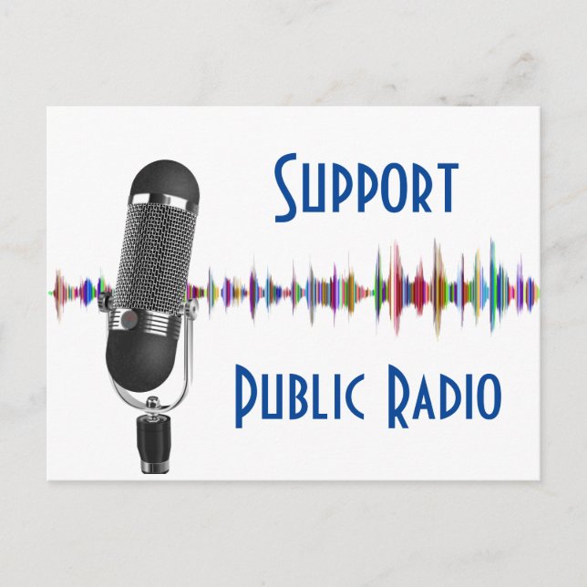 Carte Postale Support de la radio publique (Matte) (Devant)