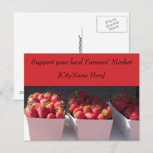 Carte postale - Support Farmers Market - Fraises
