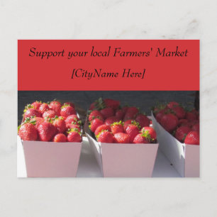 Carte postale - Support Farmers Market - Fraises
