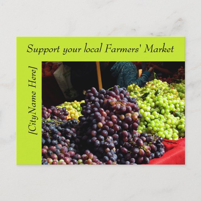 Carte postale - Support Farmers Market - Raisins (Devant)