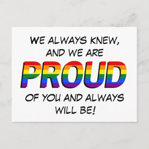 Carte Postale Support simple pour LGBTQ Rainbow Pride