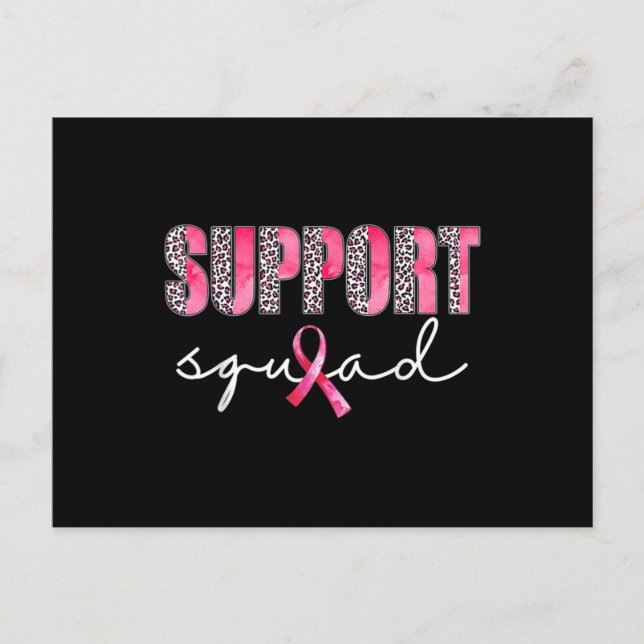 Carte Postale Support Squad Leopard Pink Warrior Breast Cancer A (Devant)