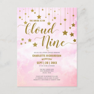 Carte Postale Sur Cloud Neuf Dreamy Pastel Fête des mariées rose