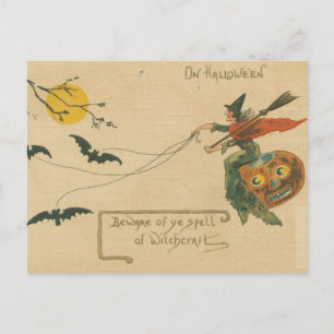 Carte Postale Sur Halloween Attention à la Vintage de la cuisine