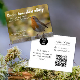 Carte Postale Sur la clôture Immobilier Robin Postcard