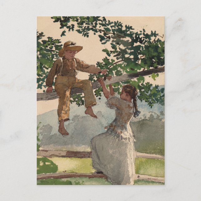 Carte Postale Sur la clôture | Winslow Homer (Devant)