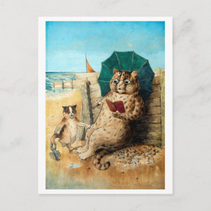 Carte Postale Sur La Plage, Louis Wain