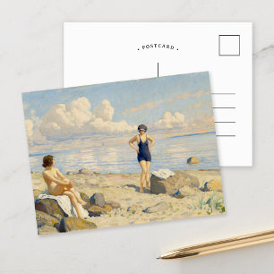 Carte Postale Sur la plage Paul Fischer