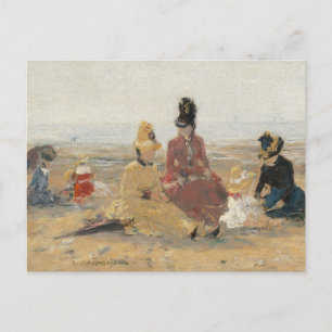 Carte Postale Sur la plage Trouville 1887 par Eugene Boudin