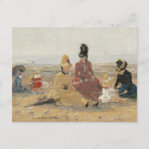 Carte Postale Sur la plage Trouville 1887 par Eugene Boudin 