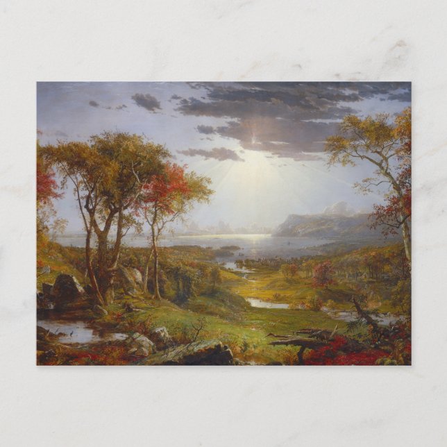 Carte Postale Sur la rivière Hudson, 1860 (huile sur toile) (Devant)
