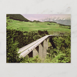 Carte Postale Sur l'autoroute à Breener Pass entre l'Autriche et