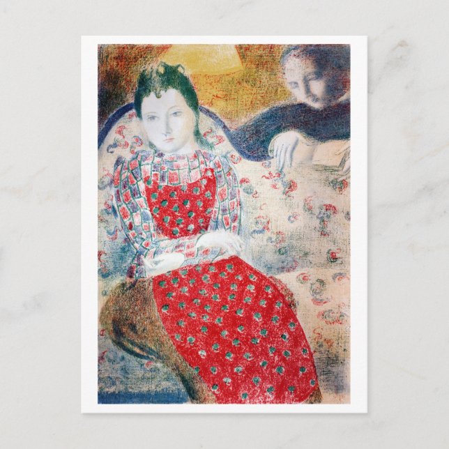 Carte Postale Sur le canapé au gris clair argenté, Maurice Denis (Devant)